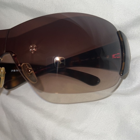 PRADA SHIELD SUNGLASSES BROWN ! - Picture 3 of 4
